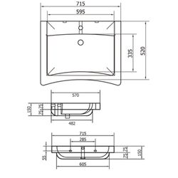 Lavabo fijo Prestosan 961 con grifo Presto Equip