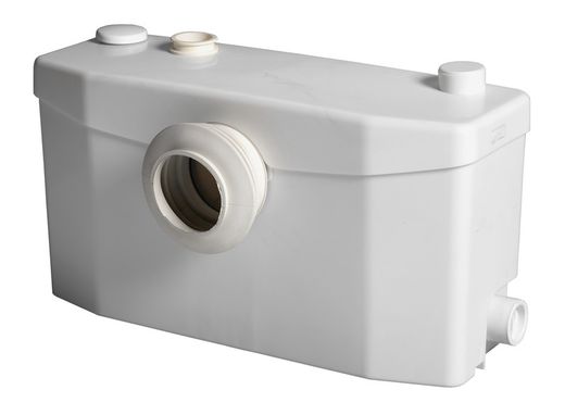 triturador y bomba que evacua las aguas de un baño completo, con depósito de gran tamaño.