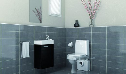 triturador y bomba para wc y lavabo. Permite montar un aseo en espacio sin evacuación tradicional