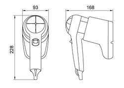 Secador de cabello mural 1200 W ABS negro