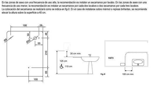 Secamanos BIGFLOW sensor carcasa INOX satinado
