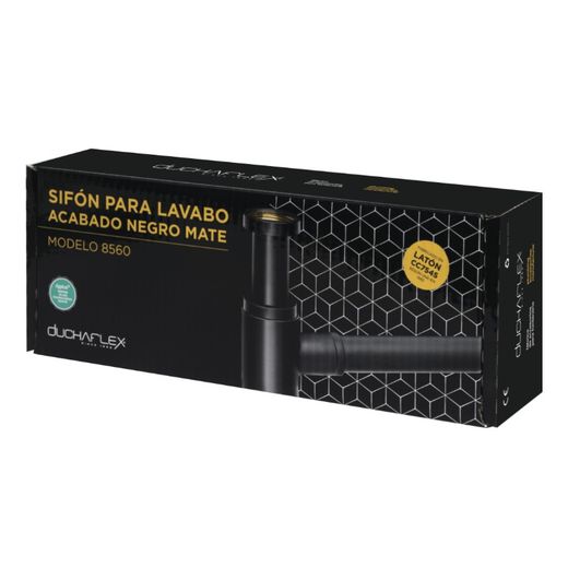 Sifón neptuno negro mate