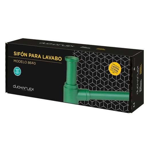 Sifón redondo verde mate perlado