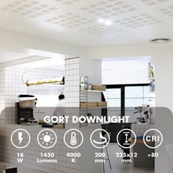 Silver downlight LED 18w 4000k 1450 lm 120º