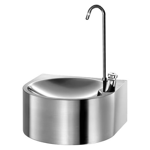Fuente de agua de red adosable y de acero inoxidable con grifo llena vasos