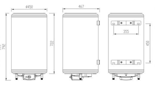 Termo eléctrico multiposición 75 L 2000w Aparici