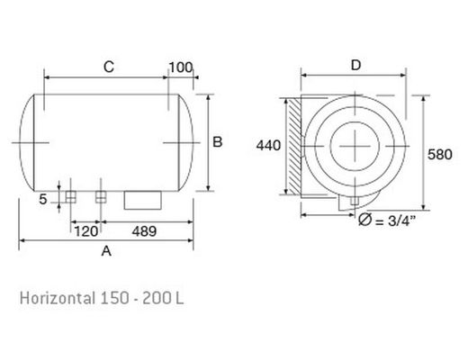 Termo Thermor concept 200 litros horizontal