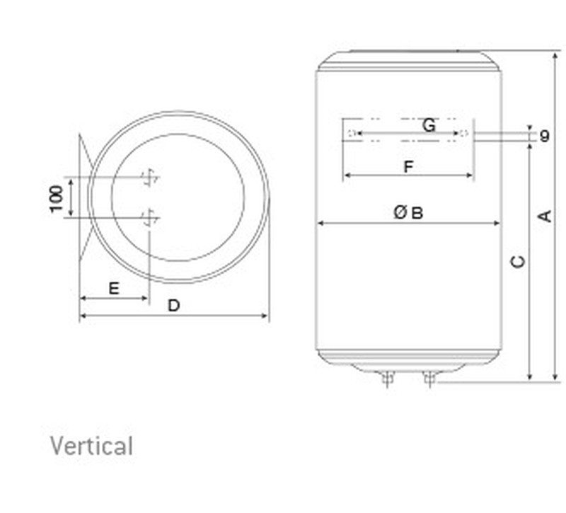 Thermor - Termo eléctrico vertical Concept Slim Serie AVC 50 L