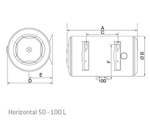 Termo eléctrico Thermor concept 80 litros horizontal