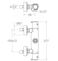 Termostático de ducha 8l,negro mate, Modelo Blautherm