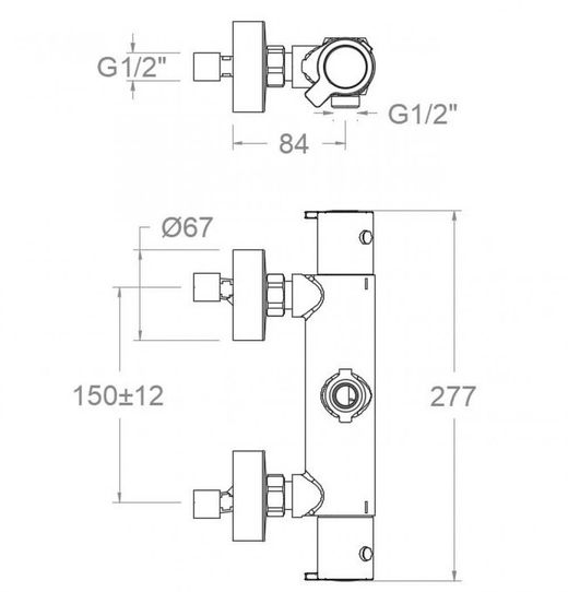 Termostático de ducha 8l,negro mate, Modelo Blautherm