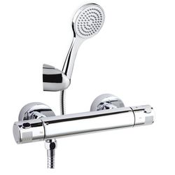 Termostático de ducha con equipo de ducha 8l, cromado, modelo Termotech