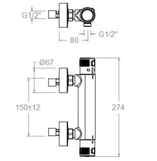 Termotech, termostático de ducha, cromado