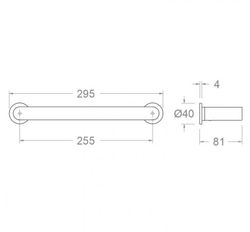 Toallero tamaño M para baño con sistema de instalación Dual, Cromado, Modelo Ergos
