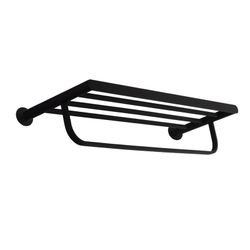 Toallero tamaño XL para baño con sistema de instalación Dual, Negro Mate