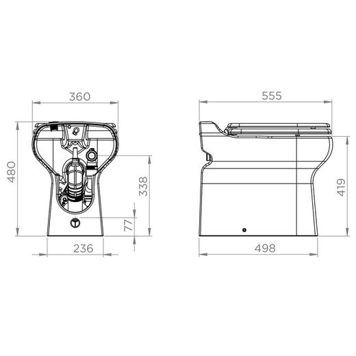 Inodoro con triturador incorporado Dual Flush