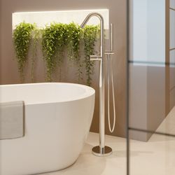 Columna monomando para bañera, modelo Tzar, con equipo de ducha, cromo