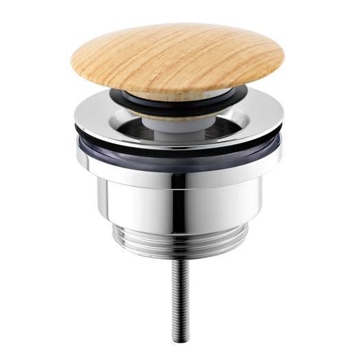Válvula click·clack tapón madera clara