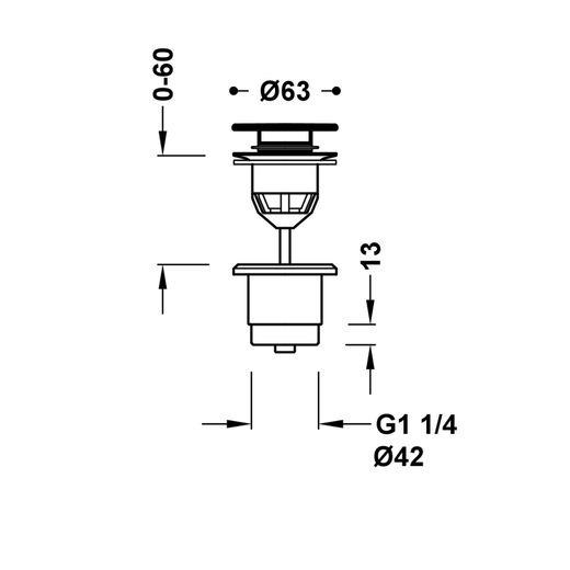 Válvula de desagüe Click‑clack Simple‑rapid para lavabo